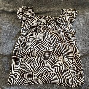 Black and White Patterned Blouse - Ann Taylor